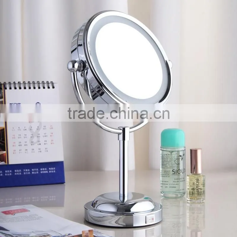 LED Wall Mount Mirror, Satin Nickel LED wall makeup mirror