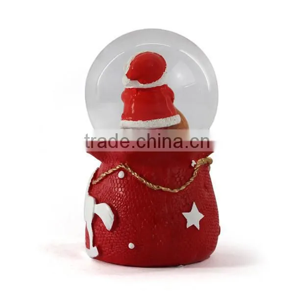 Resin snow globe souvenir snow globe with bag base