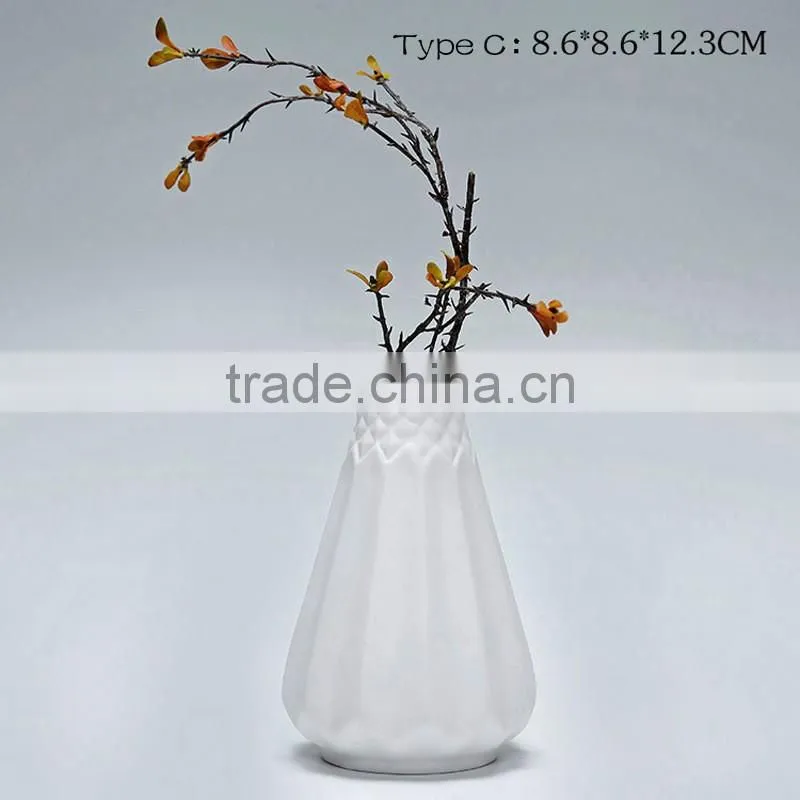 Various types home decoration hydroponics white flower ceramic vase