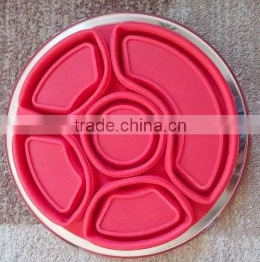 Silicone Collapsible Party Platter And Appetizer Server Tray with Lid