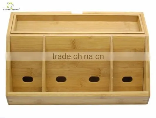 Desktop Multi Cell Mobile Phone and Tablets Wooden Bamboo Charging Station