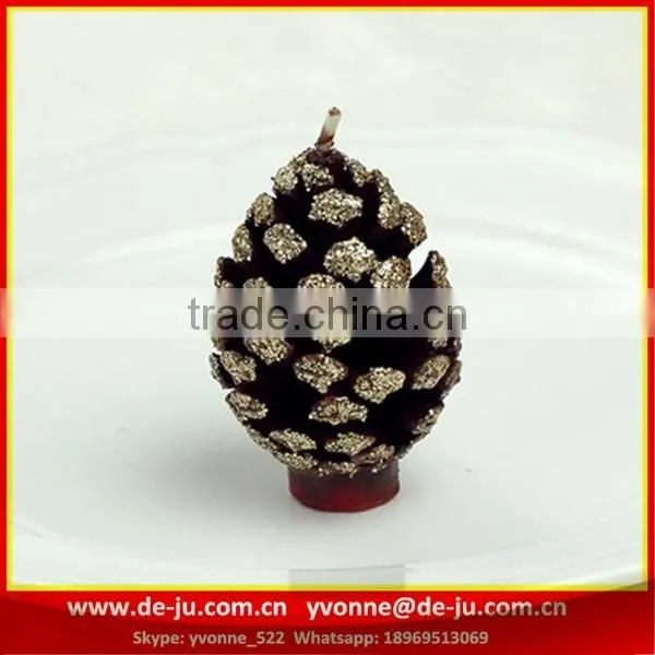 Pine Cone Silver Embellishment Exquisite Carved Candles Price