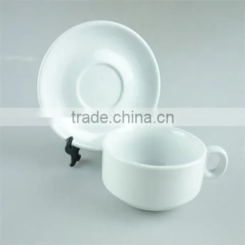 250ml Cheap white ceramic coffee cup with saucer
