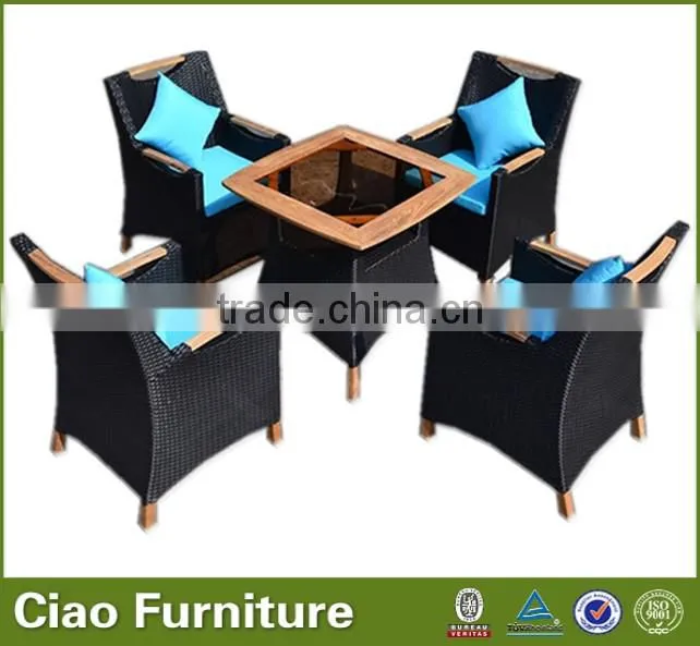 Luxury rattan dining room furniture restaurant dining table chair