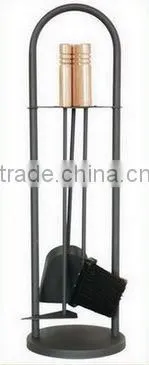 household ornamental cast iron fireplace tools with wooden handle