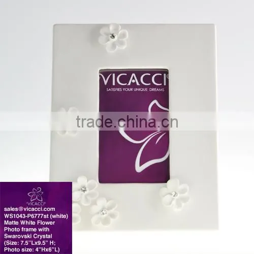 Hot Sale Polyresin Shinny Black And White Photo Frame Made with Swarovski Elements