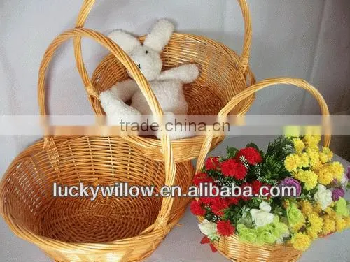 willow gift basket wicker basket with handle (factory)