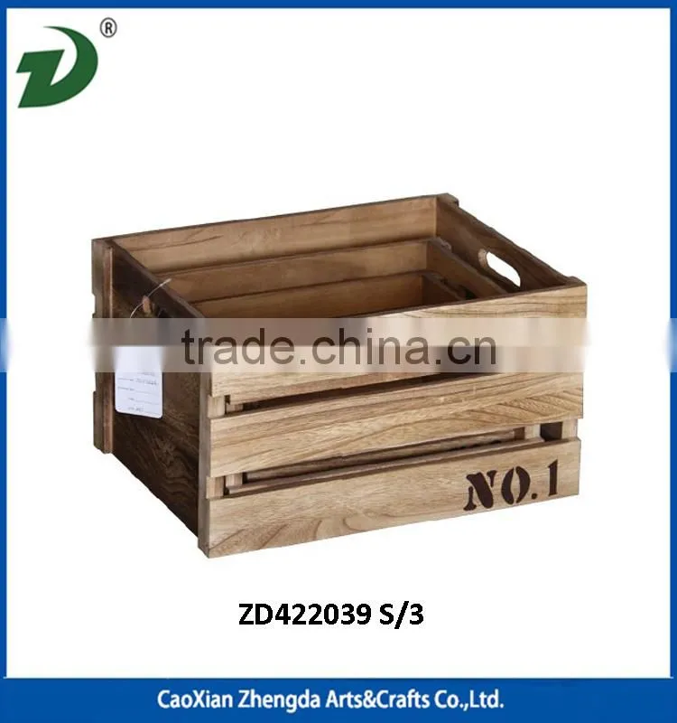 wooden crate storage box