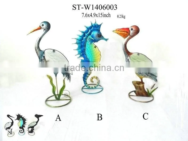 stained irol&glass Candlestick with deer decor