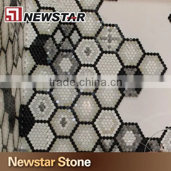 High quality marble mosaic art pictures mosaic wall