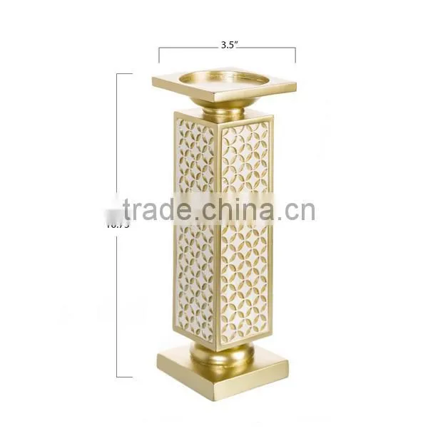 Diamond Lattice Pillar Candle Holders, Set of 2 for Wedding/ Birthday Decoration