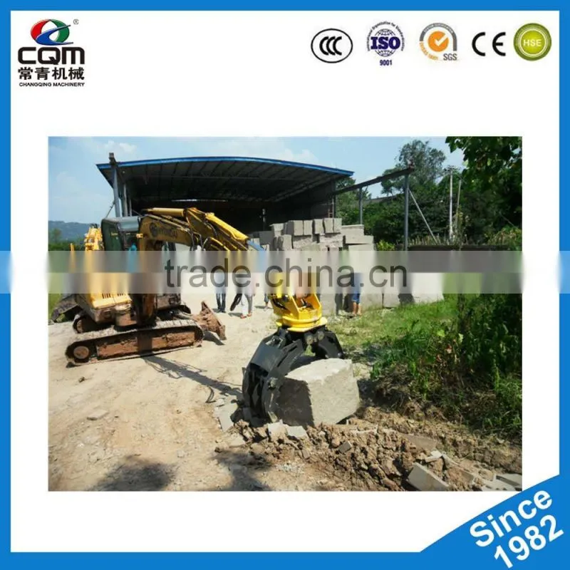 Wooden excavator rotating grab/ Grapple Stone made in china