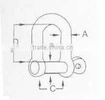 D shackle for anchor chain