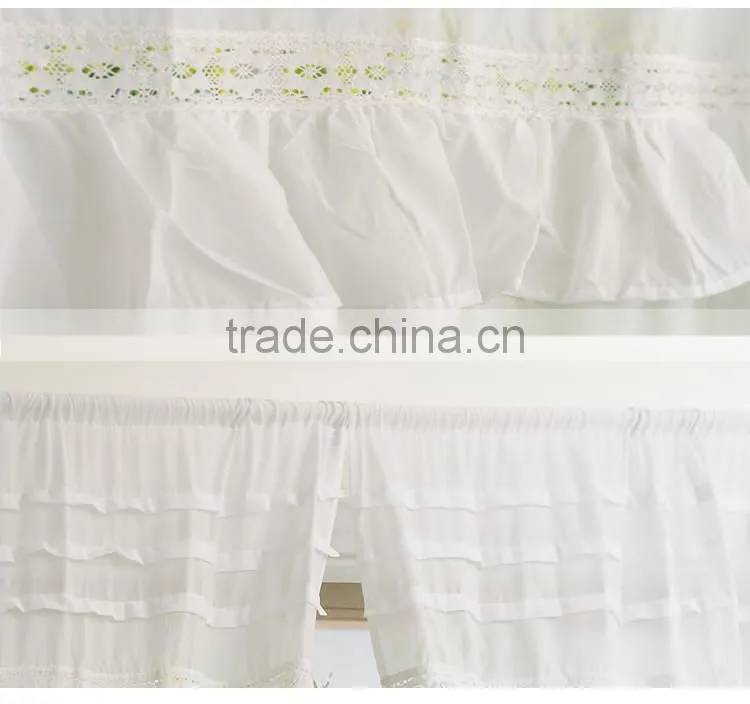 window curtains with pleated wave with polycotton fabric, transparent curtain for living room