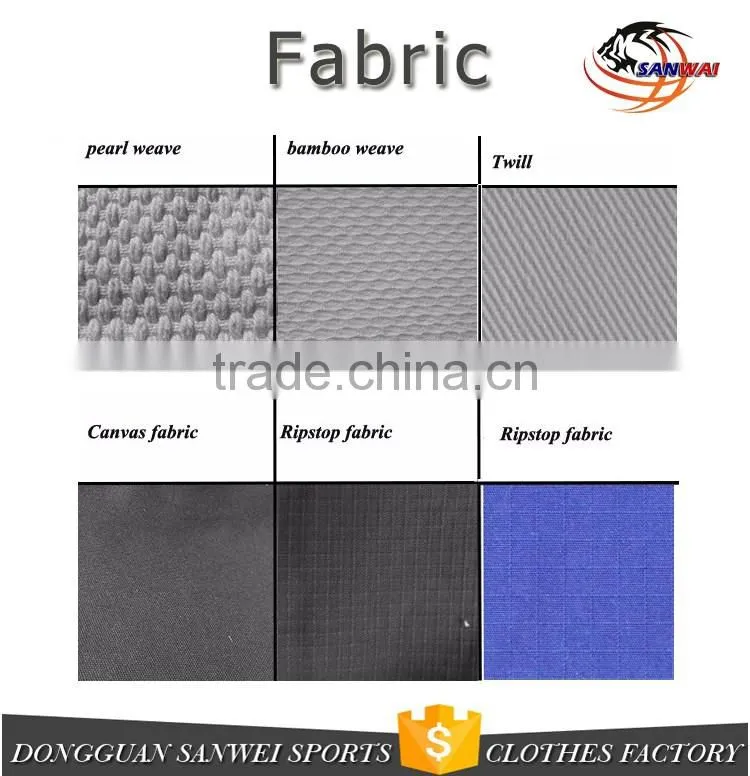 Brazilian jiu jitsu custom pearl weave fabric white/blue/black color bjj gi