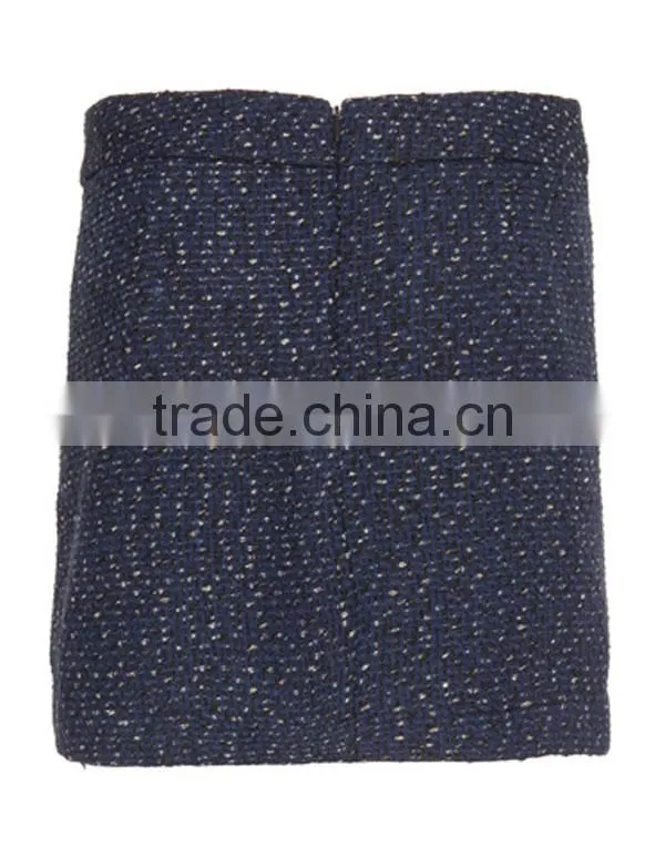 Women apparel ladies fashion new skirt blue and black contrast mini skirt women short straight skirt