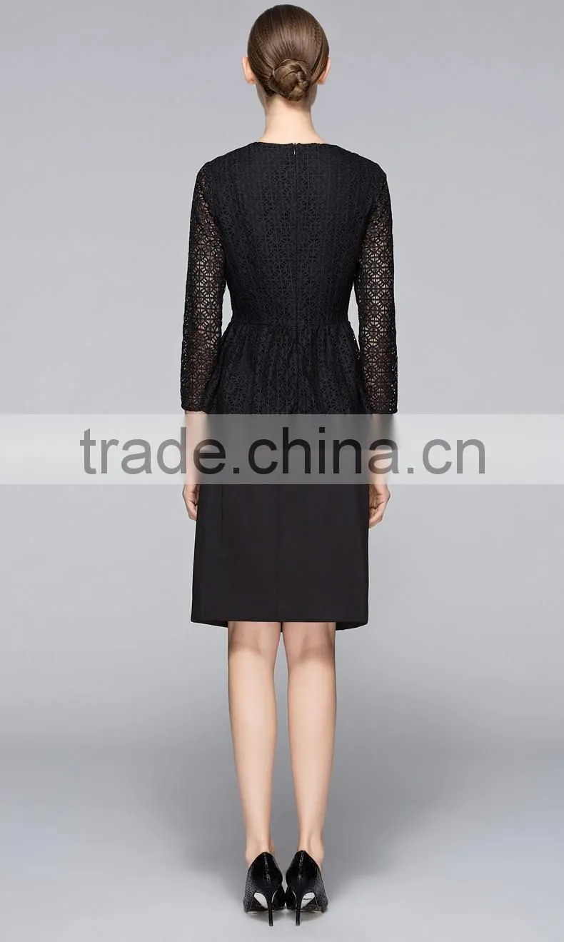 Spring-Summer Season Ladies Three-Quarter Length Sleeve Round Collar Waisted Casual Shirt