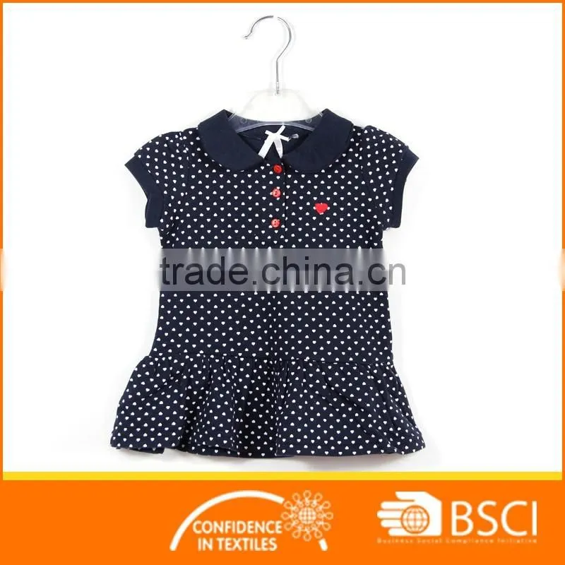 Full Heart Printing Baby Girl Party Dress Children Frocks Designs
