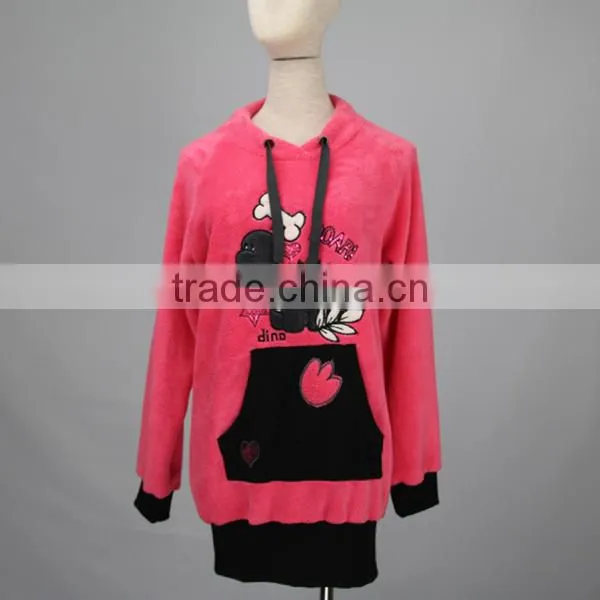 top quality made in coral velet winter cute ladies night plus size sleeping wear