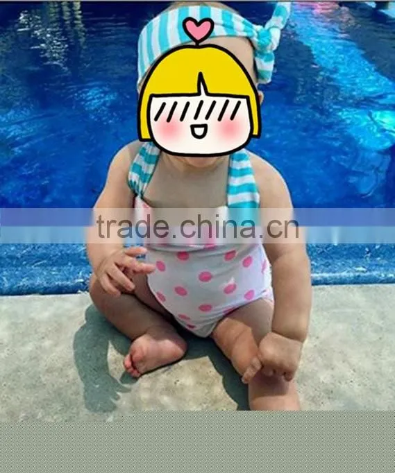 Pop color royal class clothing dots baby girls swimsuit bikini hot selling