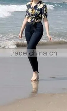 Runwaylover EY0630P Sexy Women Skinny Stretch Denim Slim High Waist Trousers Leggings Jeans Pants
