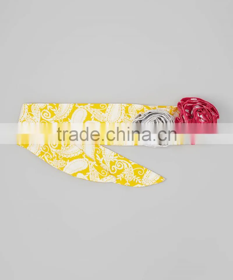 2016 Fashinable Girls Headband With Yellow Paisley Girl Cute Headband Girls Wear HA90422-45