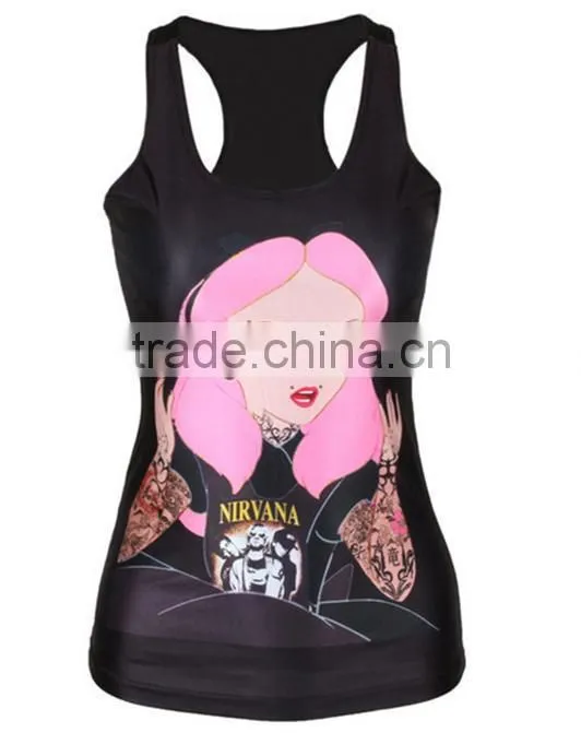 95% cotton 5% spandex custom womens sublimated fitness tank top wholesale yoga clothing