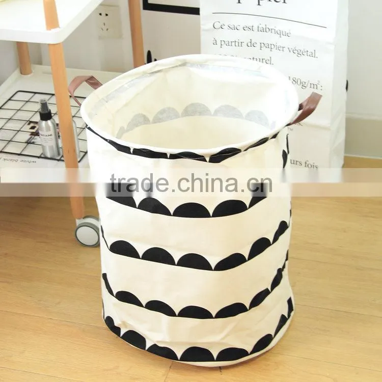 Children Storage Bag Laundry Organizer Bag Leather Handles for Kids Dirty Clothes
