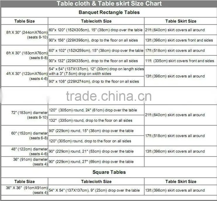elegant hotel table cloth in 100% cotton