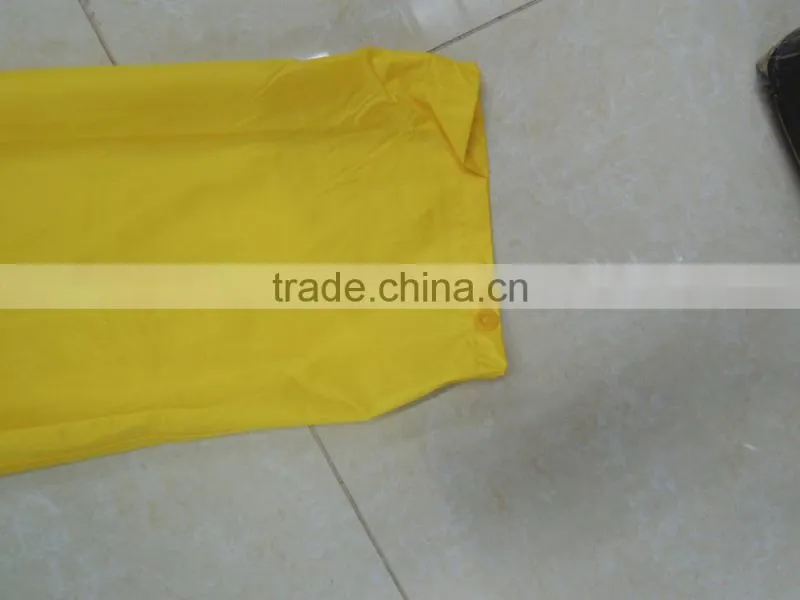 Yellow men poncho raincoat with pants