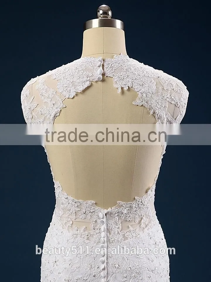 New Style Elegant A-Line sweatheart Neckline and Sleeveless Lace Wedding Dress AS41401