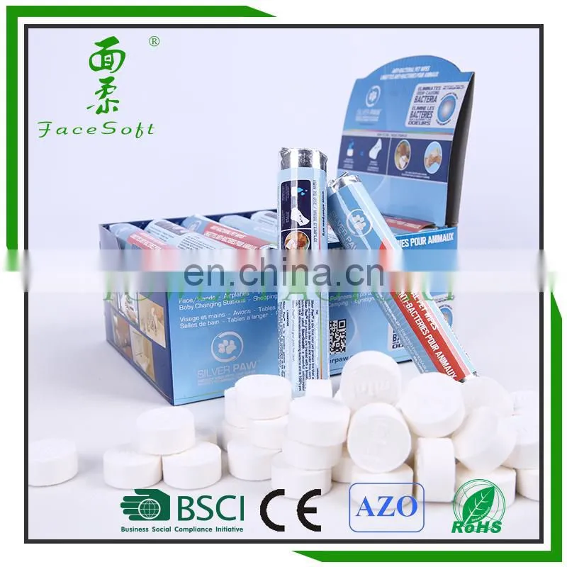 wholesale alibaba Eco friendly 100% rayon material OEM cellulose wipe tissue paper tablet tissue paper compressed tissue
