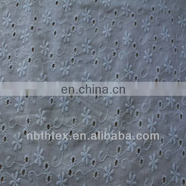 white cotton lace embroidery fabric