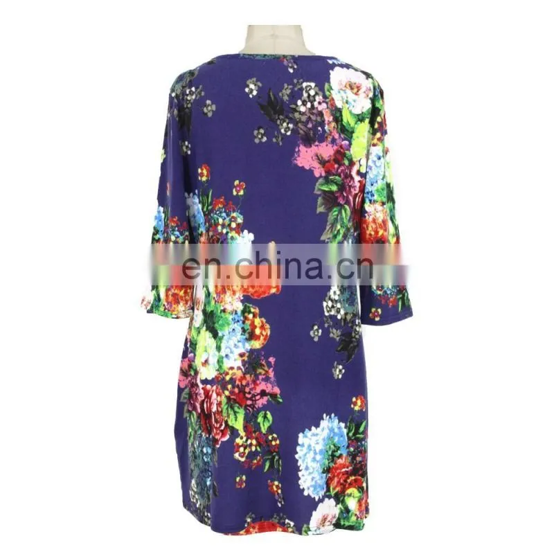 Floral Printing Old Women Free Size Dress Latest Designs