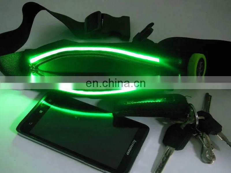 Best selling sports glow belt waistband LED mobile phone bags lighting led phone cases gift bag