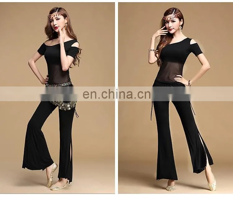 T-5116 Summer modal professional short sleeve sexy training belly dance costume