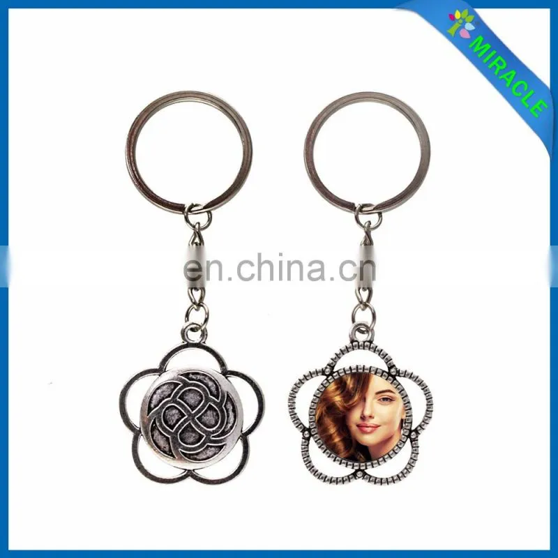 Sublimation Key Shaped roundl Metal Keychain