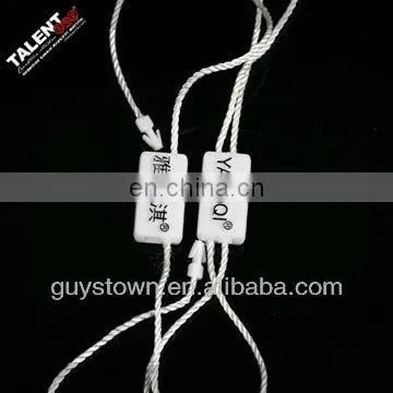 custom printed brand name logo plastic string for clothing hang tag