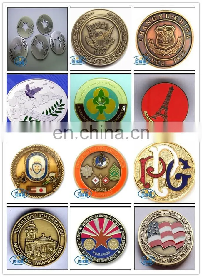 Shiny Finish Gold and Silver Color Metal Crafts Souvenir Coin for Sales