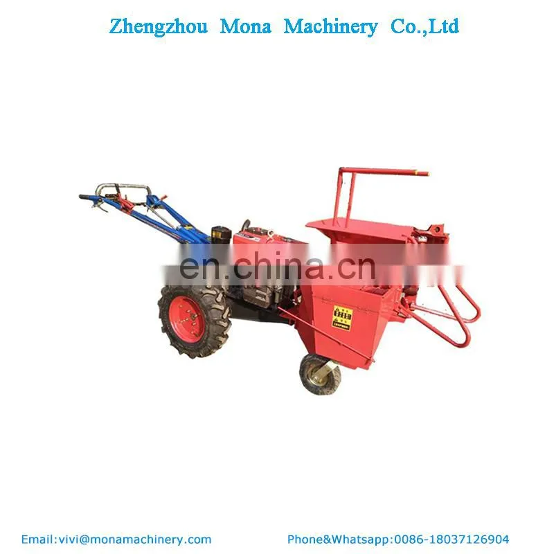 Small hand push single row corn harvester matched with 12Hp tractor