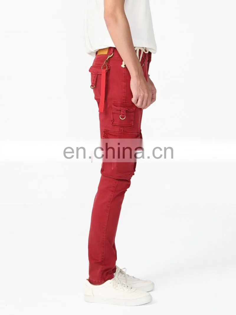 DiZNEW 2019 mens work pants wholesale army military red pants cargo with side pockets
