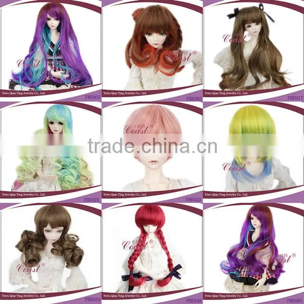 long red BJD And SD Braiding Dolls hair Wig
