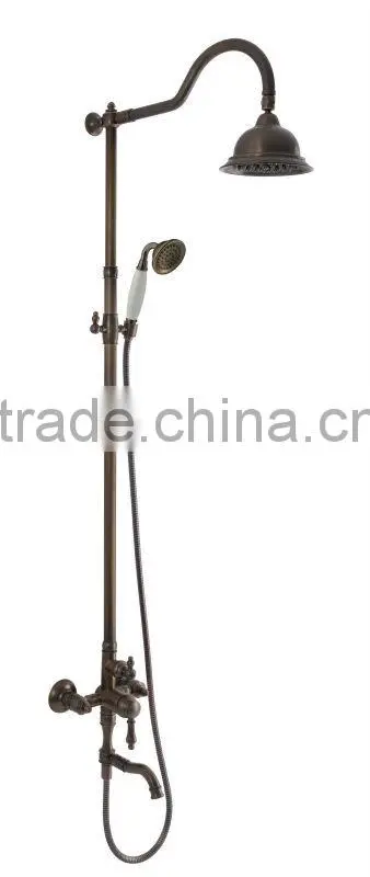 Antique Shower Faucet Wall Mounted Bathroom Bronze Telephone Shower Set