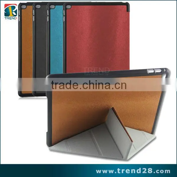 wholesales portable folding leather case for ipad Air2 tablet