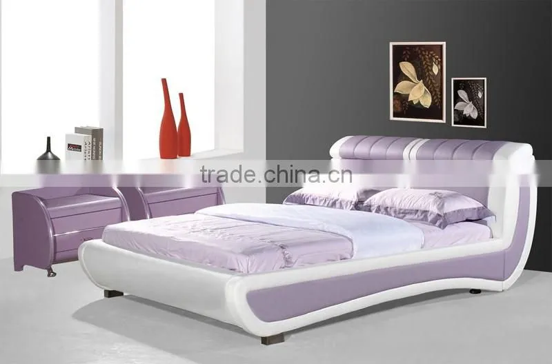 2016 new Bedroom furniture murphy bed,luxury italian furniture,red leather bed for Christmas promotion