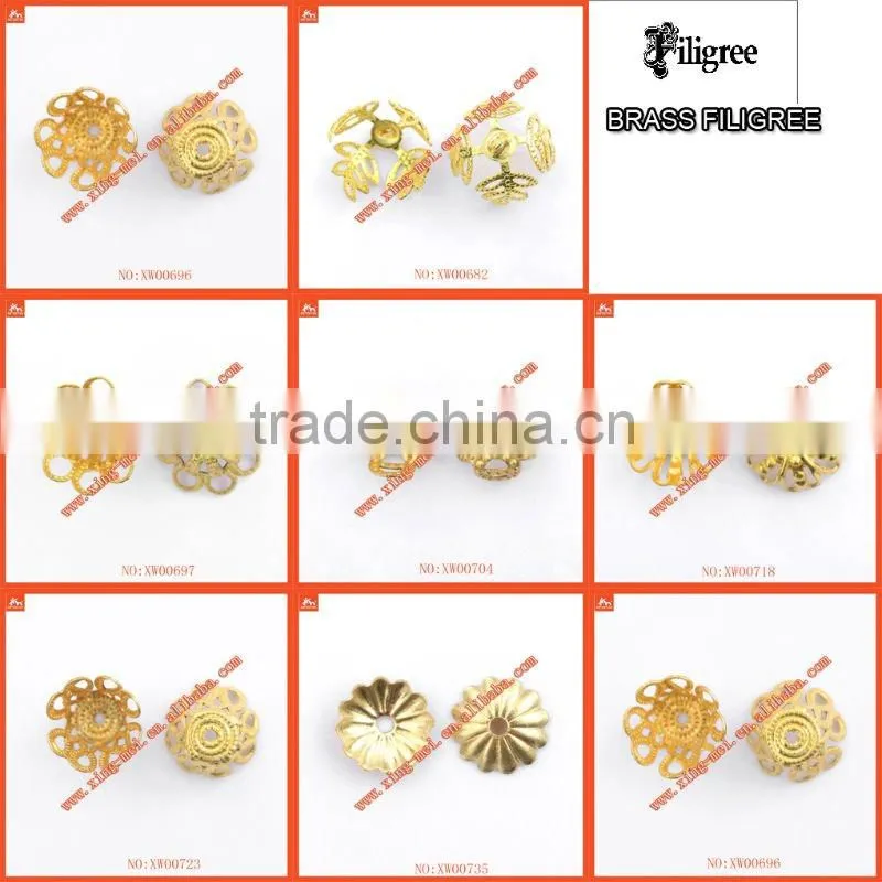 2011 Newest Brass Filigree Bead Caps Jewelry accessories