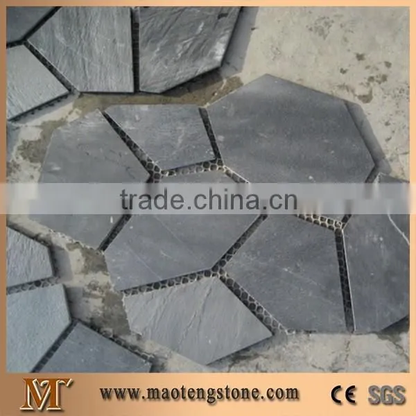 Cultural Black Slate Mesh Paving Tile Cheap Patio Paver Stones