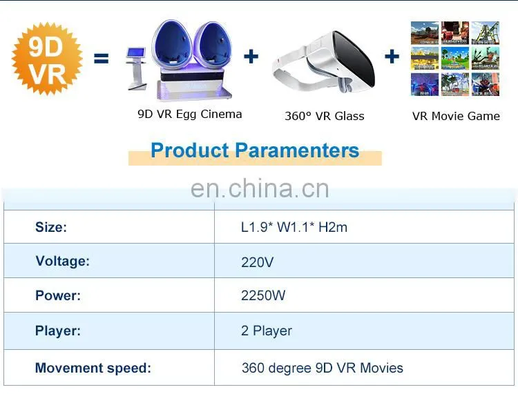 Attractive Double Seats 9D Egg VR Cinema Virtual Reality Chair Simulation Rides