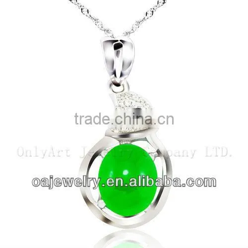 wholesale wedding jewelry high quality 925 silver jade pendant