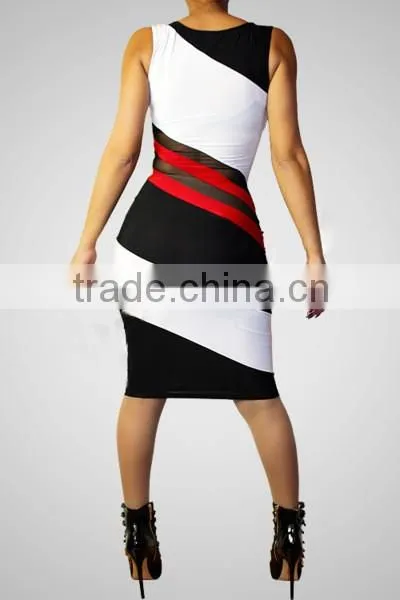 Ladie fashion dress Sleeveless evening dress sexy free prom dress